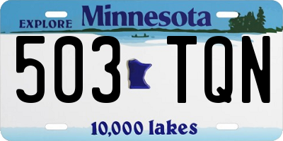 MN license plate 503TQN
