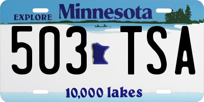 MN license plate 503TSA