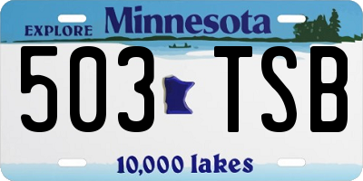 MN license plate 503TSB