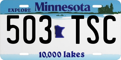 MN license plate 503TSC