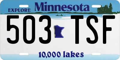 MN license plate 503TSF