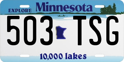 MN license plate 503TSG