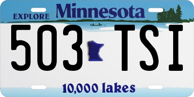 MN license plate 503TSI