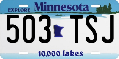 MN license plate 503TSJ