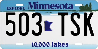 MN license plate 503TSK