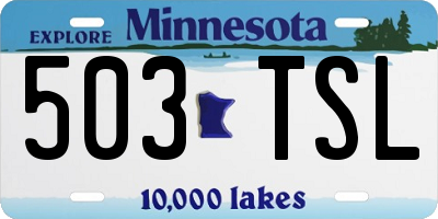 MN license plate 503TSL