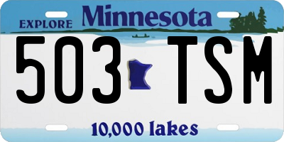 MN license plate 503TSM