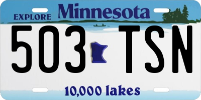 MN license plate 503TSN