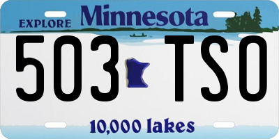 MN license plate 503TSO