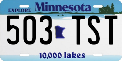 MN license plate 503TST