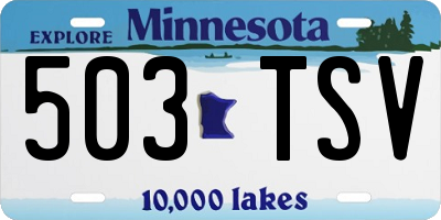 MN license plate 503TSV