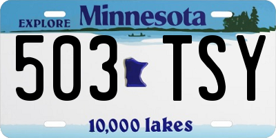 MN license plate 503TSY