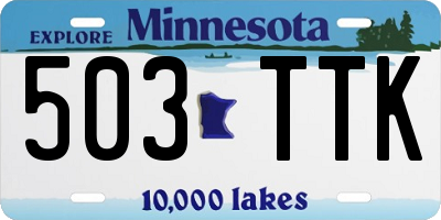 MN license plate 503TTK