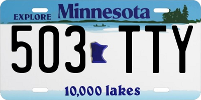 MN license plate 503TTY
