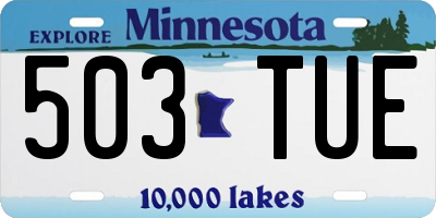 MN license plate 503TUE