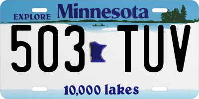 MN license plate 503TUV