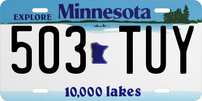 MN license plate 503TUY