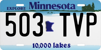 MN license plate 503TVP