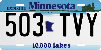 MN license plate 503TVY
