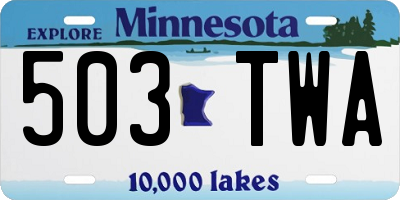 MN license plate 503TWA