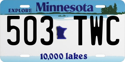 MN license plate 503TWC