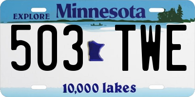 MN license plate 503TWE