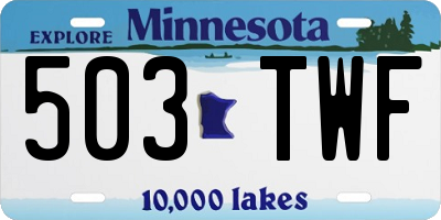 MN license plate 503TWF