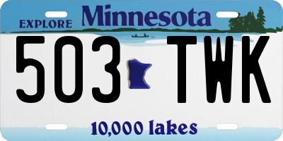 MN license plate 503TWK
