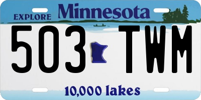 MN license plate 503TWM