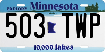 MN license plate 503TWP