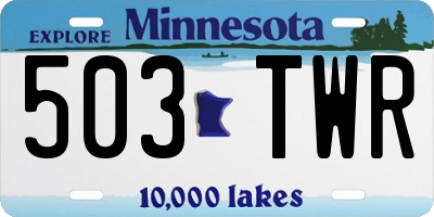 MN license plate 503TWR