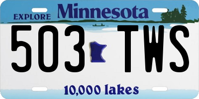 MN license plate 503TWS