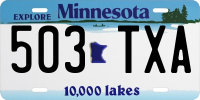MN license plate 503TXA