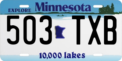 MN license plate 503TXB