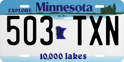 MN license plate 503TXN