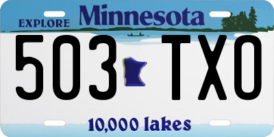 MN license plate 503TXO
