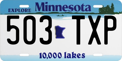 MN license plate 503TXP