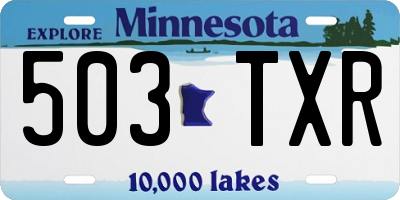 MN license plate 503TXR