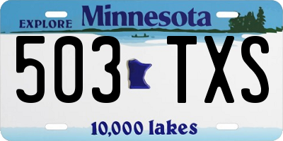 MN license plate 503TXS