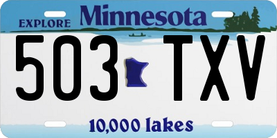 MN license plate 503TXV