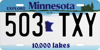 MN license plate 503TXY