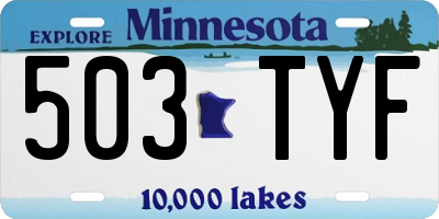 MN license plate 503TYF