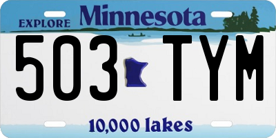 MN license plate 503TYM