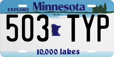 MN license plate 503TYP