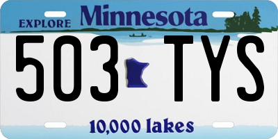 MN license plate 503TYS