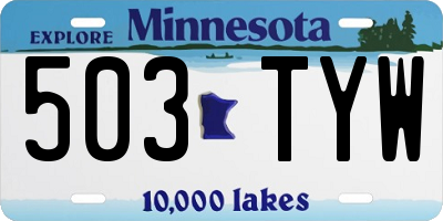 MN license plate 503TYW