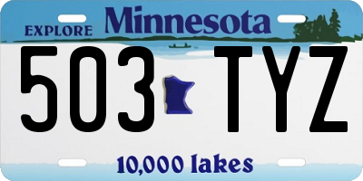 MN license plate 503TYZ
