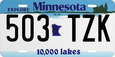 MN license plate 503TZK