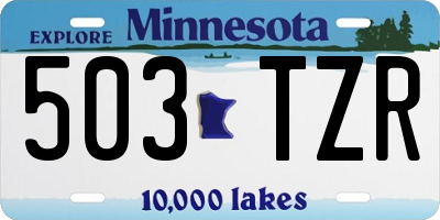 MN license plate 503TZR