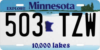 MN license plate 503TZW